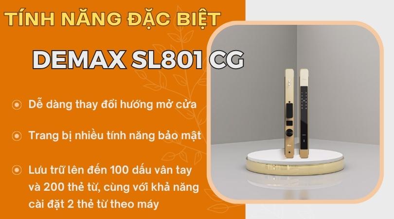 Khóa điện tử Demax SL801 CG APP Wifi tính năng đặc biệt